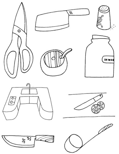 厨房用品简笔画图解 轻松绘制日用杂品